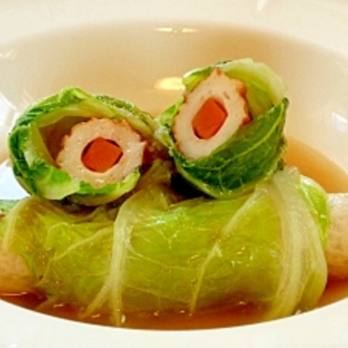 おでんに♪ にんじんちくわの白菜ロール